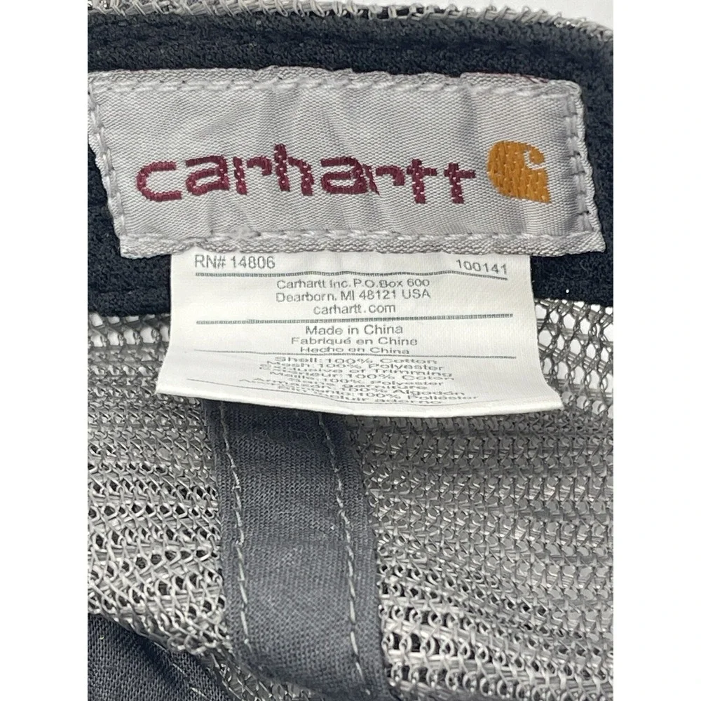 Carhartt Patch Hat Spell Out Script Logo Mesh Snap Back Trucker Baseball Dad Cap